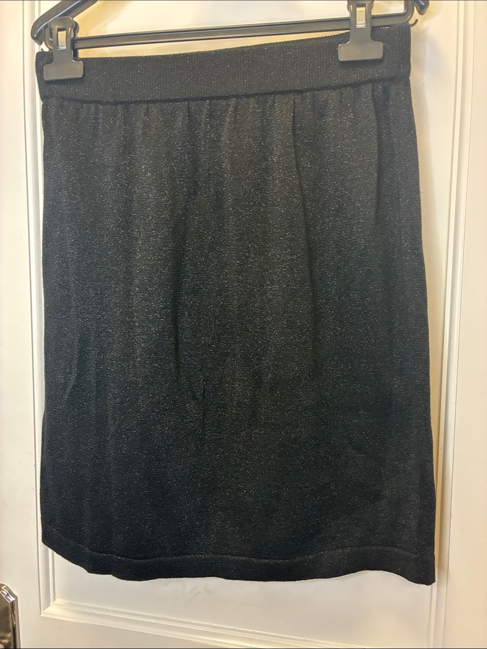 Andrea Jovine Black Metallic Knit Mini Skirt L 👵MTSK7